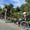 Barre de traction vélo pour fauteuil roulant